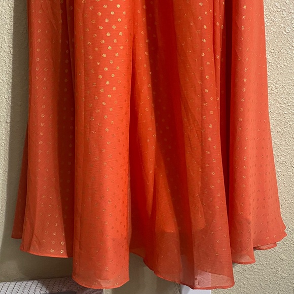 NWT Mac Duggal Orange Polka Dot Ruffled One Shoulder Gown 49536 Size 6 - Picture 14 of 16